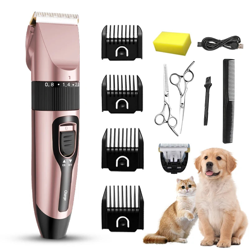 Cordless USB Rechargeable Pet Dog Cat Hair Clippers Grooming Trimmer Set