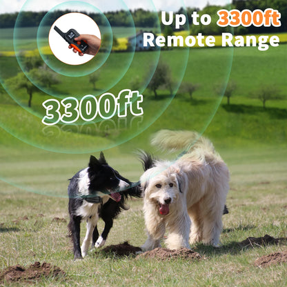 3300ft Pet Dog Waterproof Remote Control Rechargeable Anti Bark Training Collar