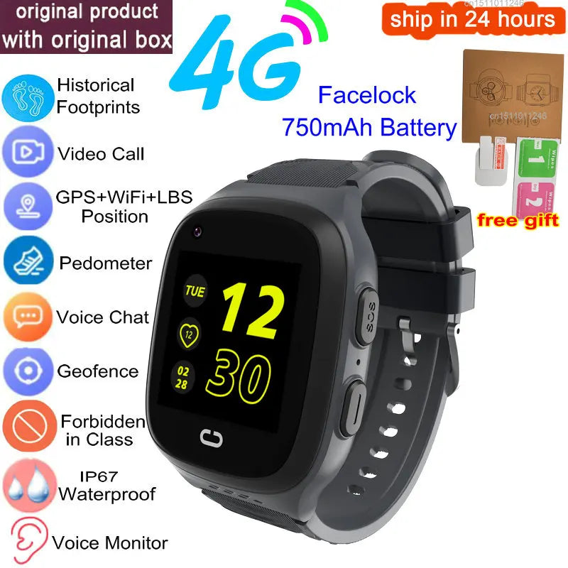 4G Kids Smart Watch GPS Video Call IP67 Waterproof Tracker