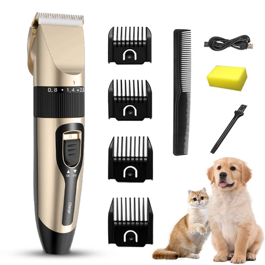 Cordless USB Rechargeable Pet Dog Cat Hair Clippers Grooming Trimmer Set