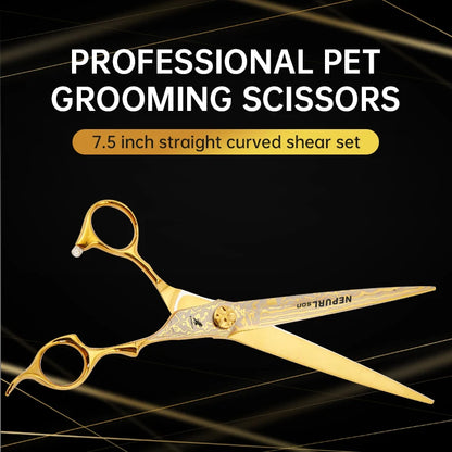 7.5" VG10 Steel Pet Dog Cat Grooming Scissors