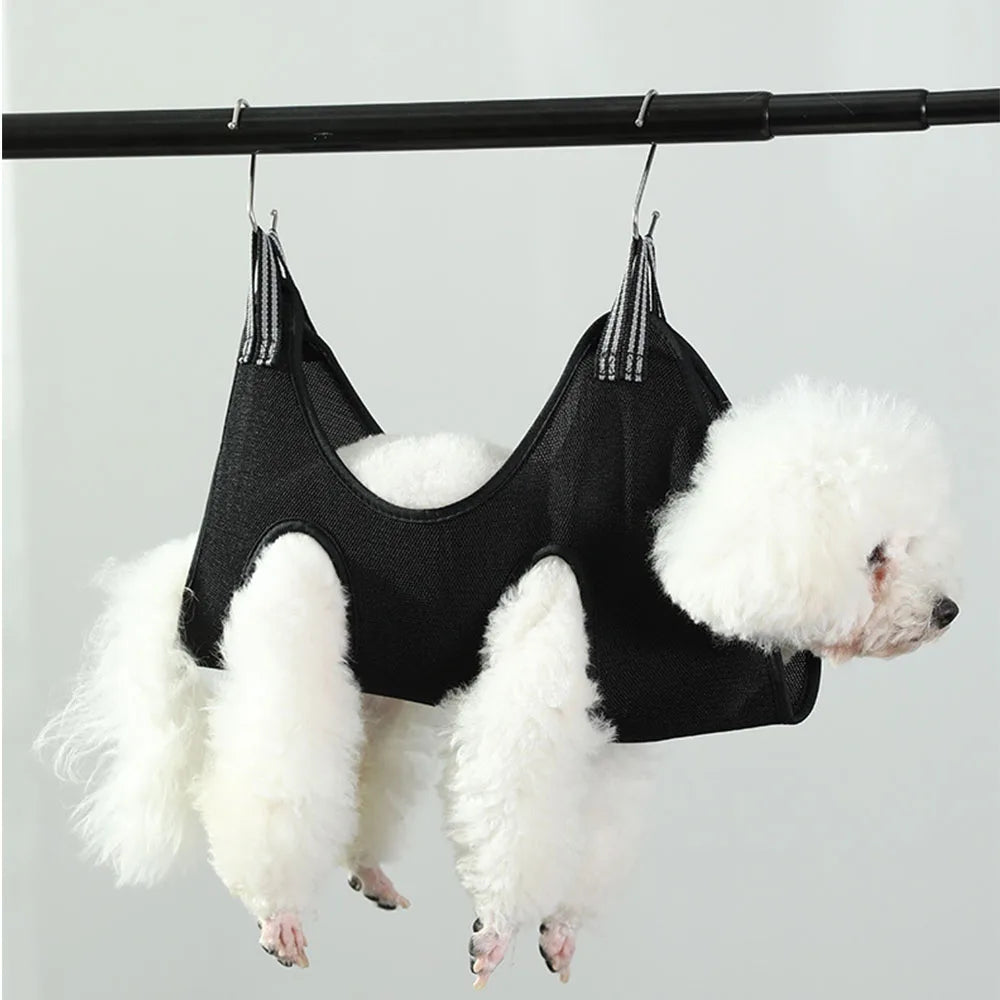 Pet Cat Dog Grooming Hammock Holder Bag with 2 Hooks