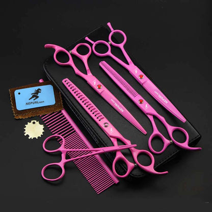 4-7pc Stainless Steel Pet Dog Cat 7" Grooming scissors Comb Sets