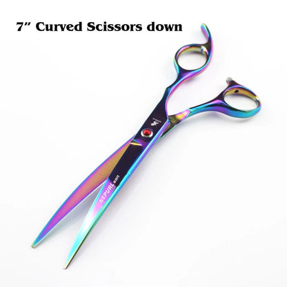 7" Stainless Steel Pet Dog Cat Grooming Scissors Comb Sets