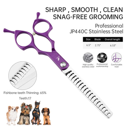 6.5" Pet Dog Cat Fish Bone Thinning Grooming Scissors