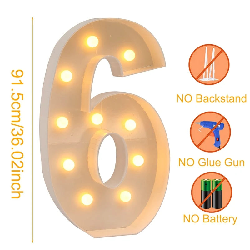 91.5cm Giant Light-Up Number Frame (0-9)