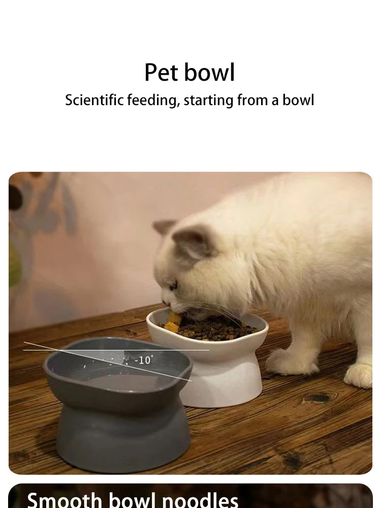 Dual-purpose Elevated Pet Cat/Dog Food Water Bowl