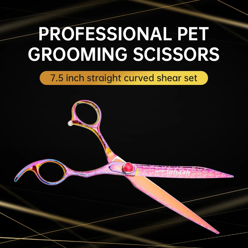 7.5" VG10 Steel Pet Dog Cat Grooming Scissors