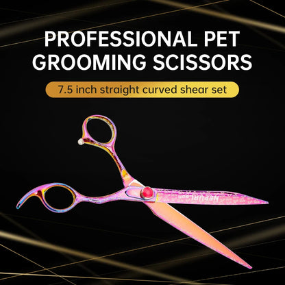 7.5" VG10 Steel Pet Dog Cat Grooming Scissors