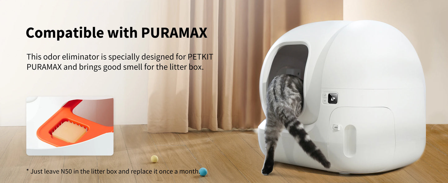 N50 Pet Cat Litter Box Deodorizer Refills for PuraMax Self-Cleaning Litter Box Tray