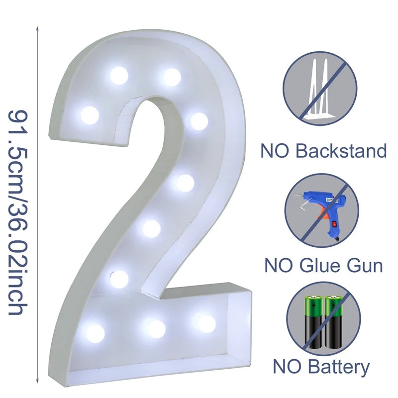 91.5cm Giant Light-Up Number Frame (0-9)