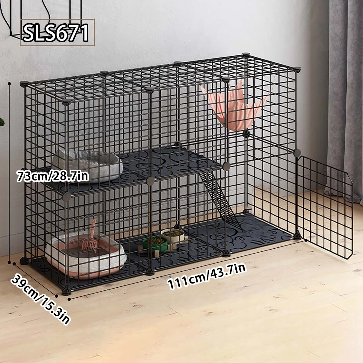 2 Tier Pet Cat Small Animal Indoor Cage Crate