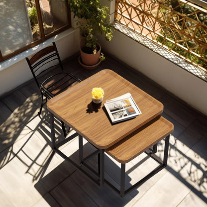 Set of 2 Modern Square Coffee Tables for Easy Assembly