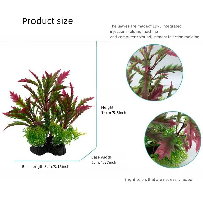 14cm/5.5inch Aquarium Fish Tank Artificial Decor Plants