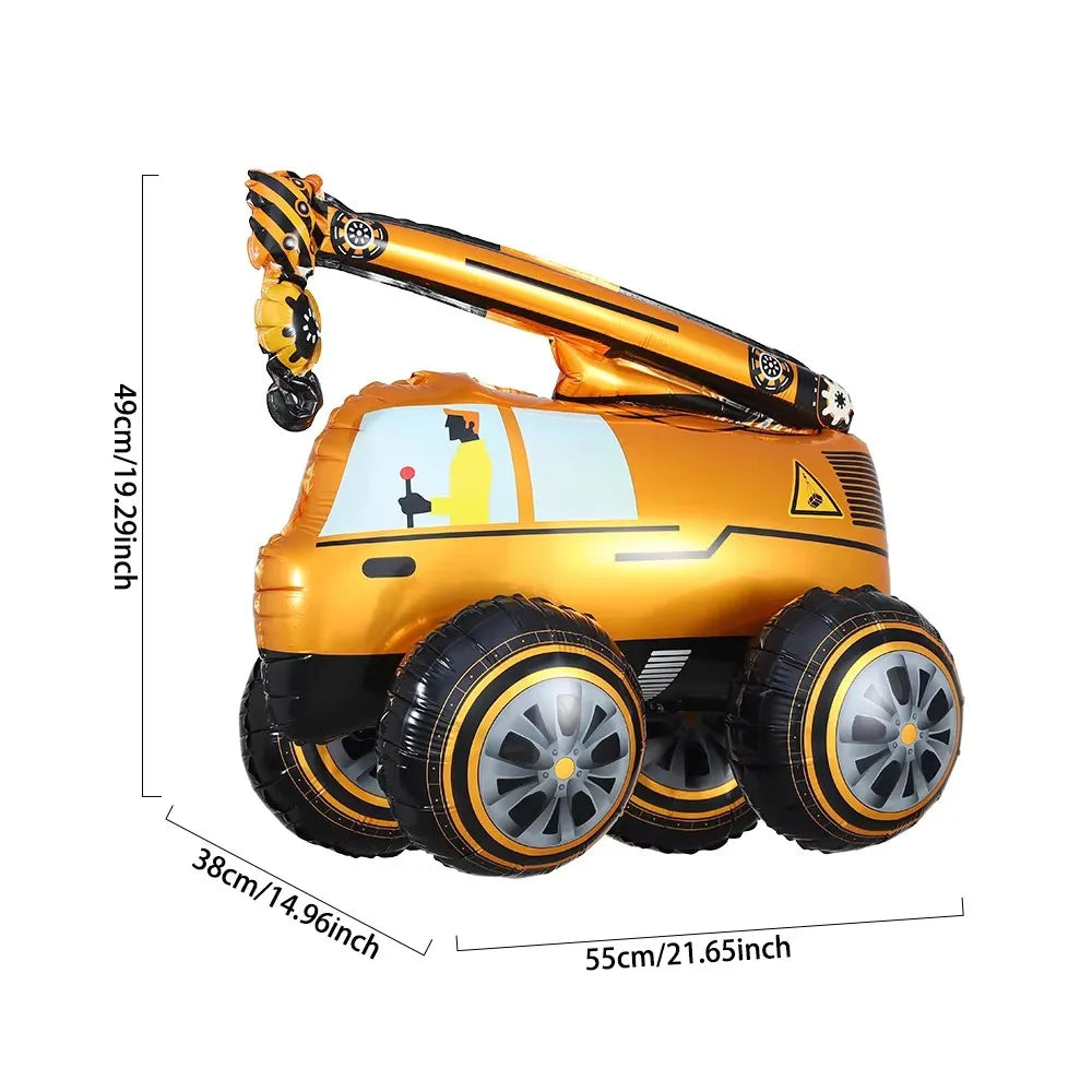 Engineering Excavation Vehicle Foil Balloon for Kids Parties