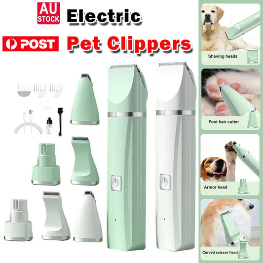 4-in-1 Pet Dog Cat USB Rechargeable Electric Grooming Tool Set