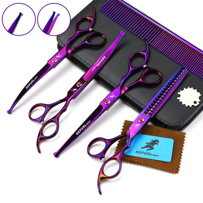 3-5pcs 7.5" Stainless Steel Pet Dog Cat Grooming Scissors Comb Sets