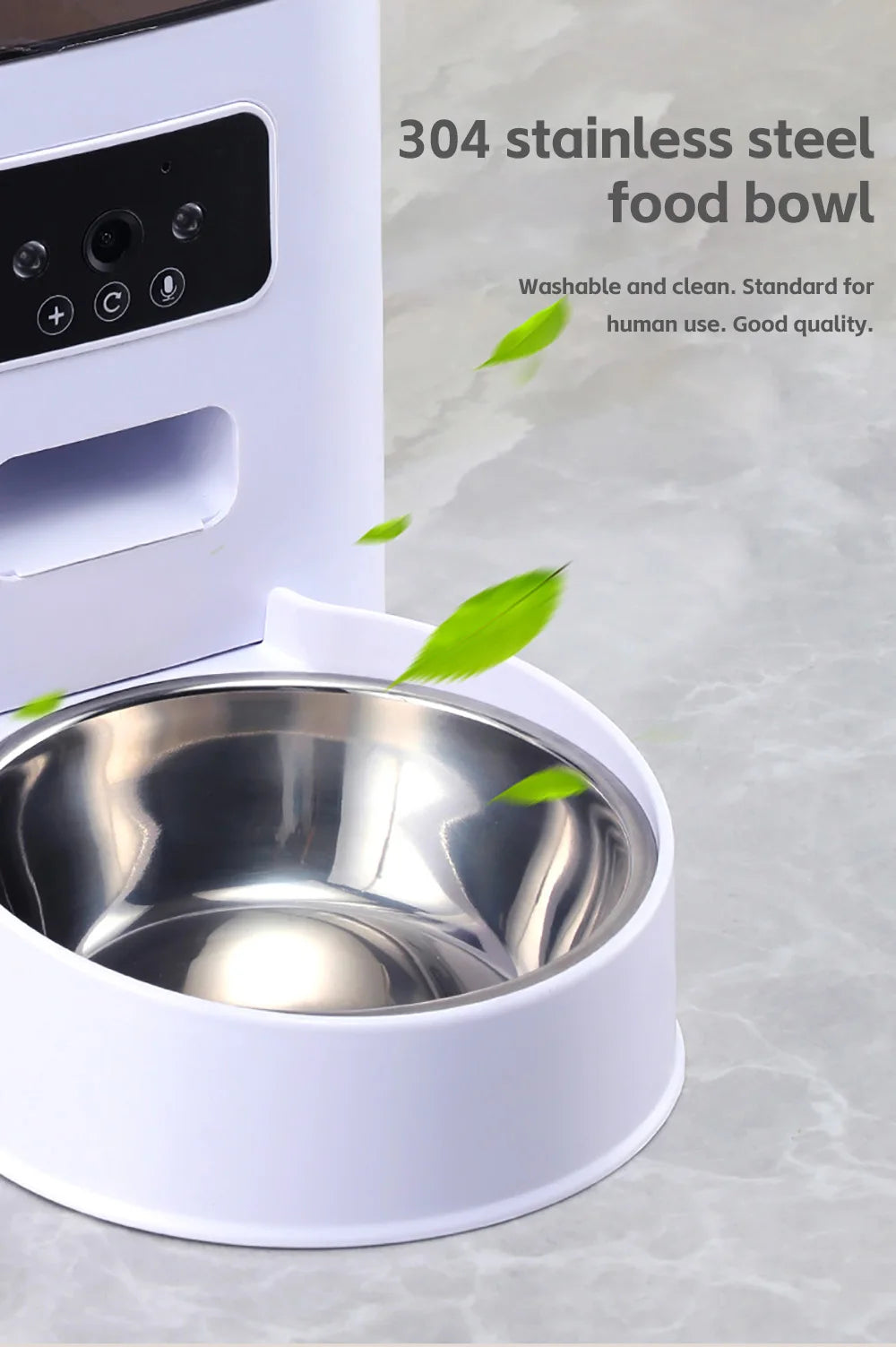 5L Automatic Pet Cat Dog Feeder Food Dispenser with Camera WiFi Timing Stainless Steel Feeding Bowl