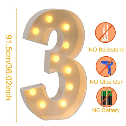 91.5cm Giant Light-Up Number Frame (0-9)