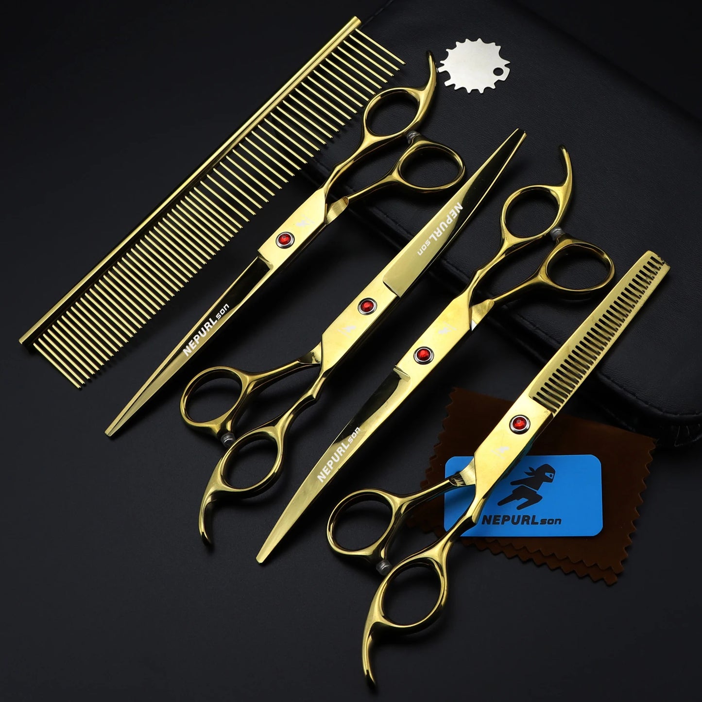 5pc 7" Stainless Steel Pet Dog Cat Grooming Scissors Comb Sets