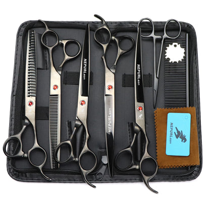 8" Stainless Steel Pet Dog Cat Grooming Scissors Combs Kits