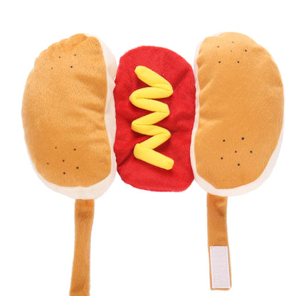 S-L Pet Dog Funny Halloween Costumes Hot Dog Shaped Apparel Dressing Up Costume Suit