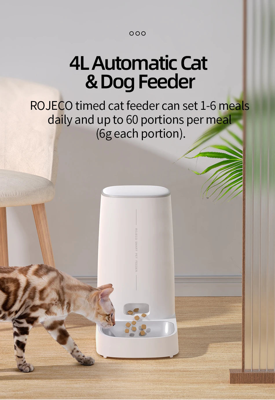 4L Automatic Pet Dog Cat Smart Control Feeder Food Dispenser