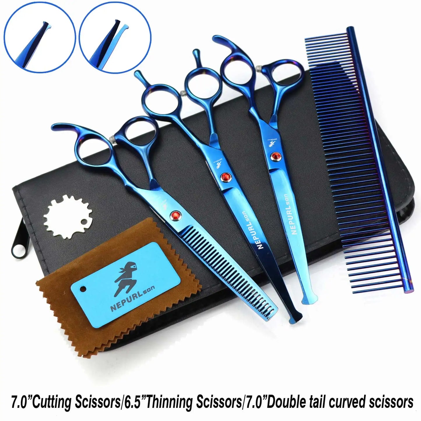 3-5pcs 7.5" Stainless Steel Pet Dog Cat Grooming Scissors Comb Sets