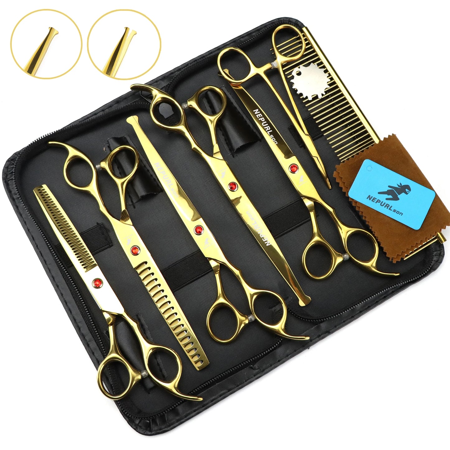 3-5pcs 7.5" Stainless Steel Pet Dog Cat Grooming Scissors Comb Sets