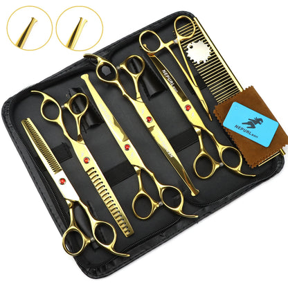 3-5pcs 7.5" Stainless Steel Pet Dog Cat Grooming Scissors Comb Sets