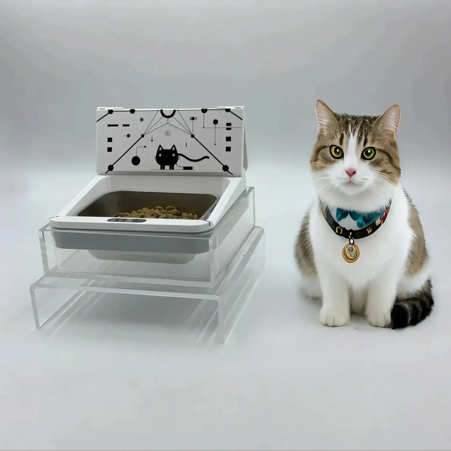 Smart Chip Cat Feeder with RFID Access for All Food Types