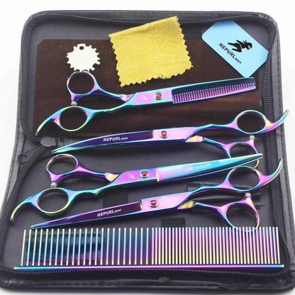 7" Stainless Steel Pet Dog Cat Grooming Scissors Comb Sets