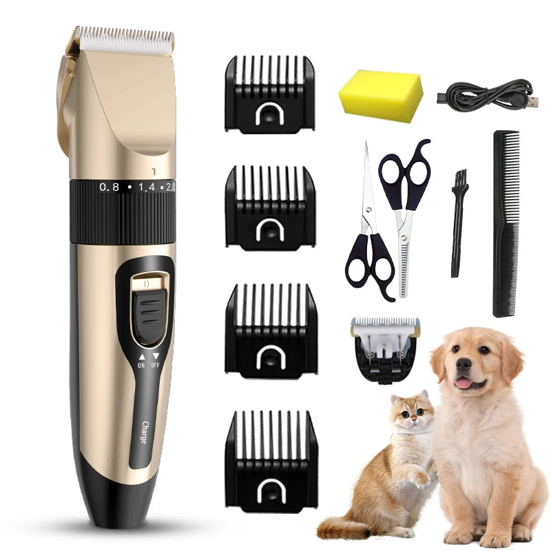 Cordless USB Rechargeable Pet Dog Cat Hair Clippers Grooming Trimmer Set