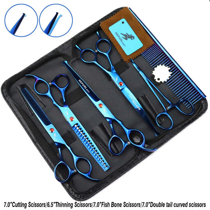 3-5pcs 7.5" Stainless Steel Pet Dog Cat Grooming Scissors Comb Sets