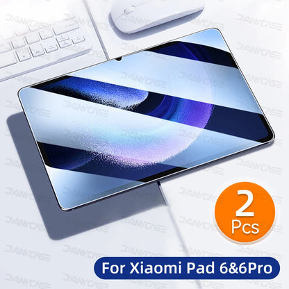 2Piece 9H Glass Protector for Xiaomi Pad 5/6 Tablets