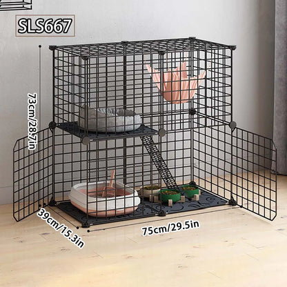 2 Tier Pet Cat Small Animal Indoor Cage Crate