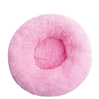 M-4XL Long Plush Round Pet Dog Bed Mat Cushion Mattress