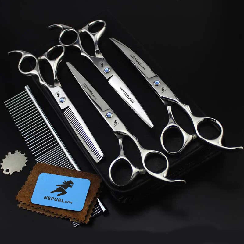 4-7pc Stainless Steel Pet Dog Cat 7" Grooming scissors Comb Sets