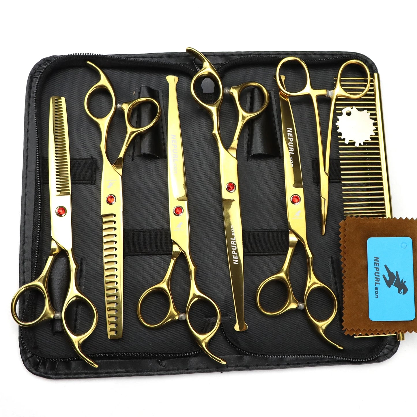 3-5pcs 7.5" Stainless Steel Pet Dog Cat Grooming Scissors Comb Sets