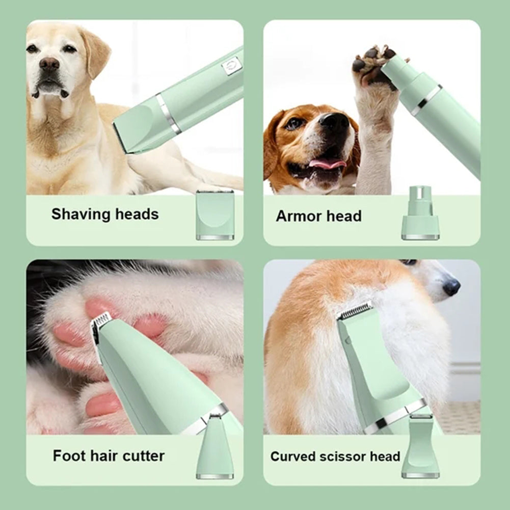 4-in-1 Pet Dog Cat USB Rechargeable Electric Grooming Tool Set