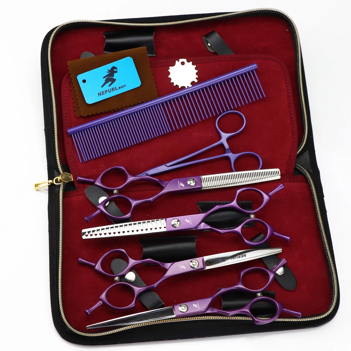 6pc 6.5" Stainless Steel Pet Dog Cat Grooming Scissors Comb Sets