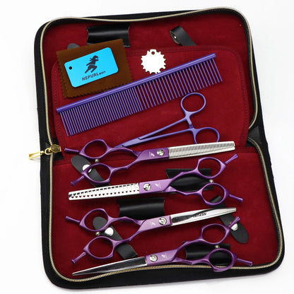 6pc 6.5" Stainless Steel Pet Dog Cat Grooming Scissors Comb Sets