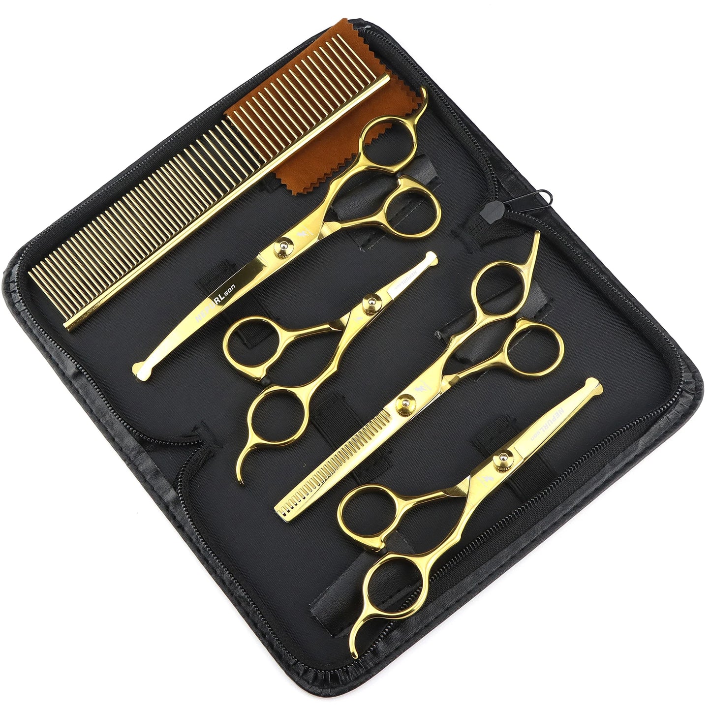 5-7.5" Pet Dog Cat 4pc Stainless Steel Grooming Scissors Comb Sets