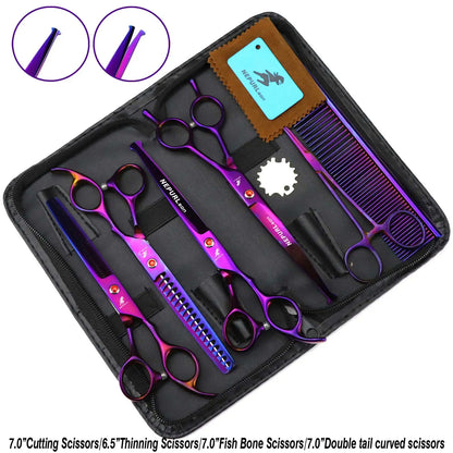 3-5pcs 7.5" Stainless Steel Pet Dog Cat Grooming Scissors Comb Sets