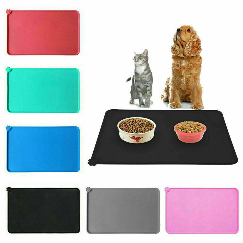 Silicone Pet Cat Dog Bowl Mat with High Lips Non-Stick Waterproof