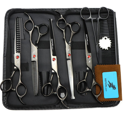 3-5pcs 7.5" Stainless Steel Pet Dog Cat Grooming Scissors Comb Sets