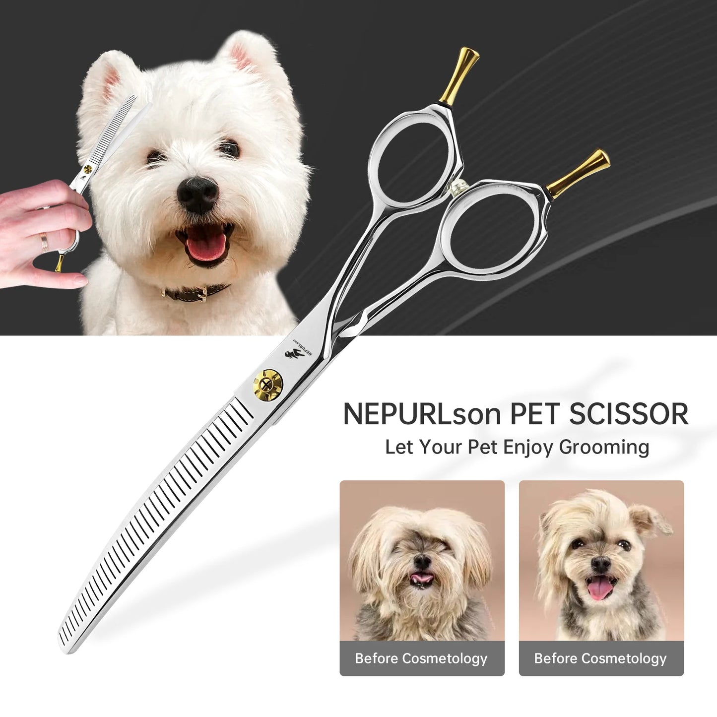 7-8" Stainless Steel Pet Dog Cat Grooming Thinning Scissors