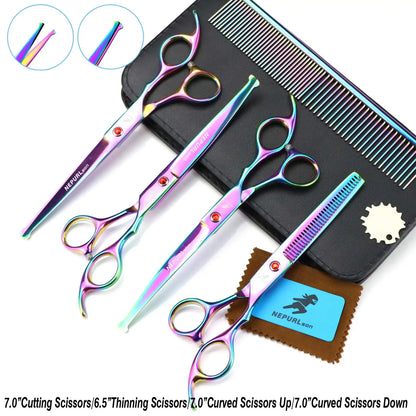 3-5pcs 7.5" Stainless Steel Pet Dog Cat Grooming Scissors Comb Sets