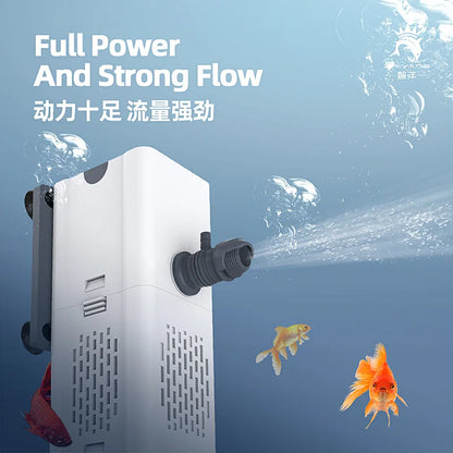 3 in 1 Aquarium Fish Tank Water Purification Circulation Filter Submersible Pump Silent Aeration