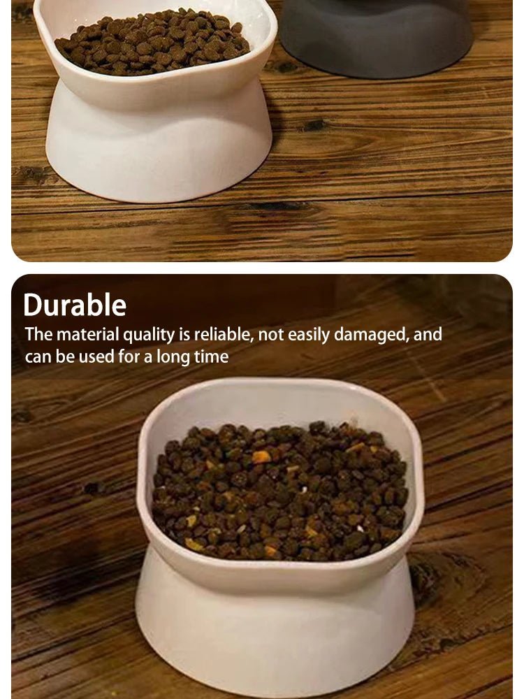 Dual-purpose Elevated Pet Cat/Dog Food Water Bowl